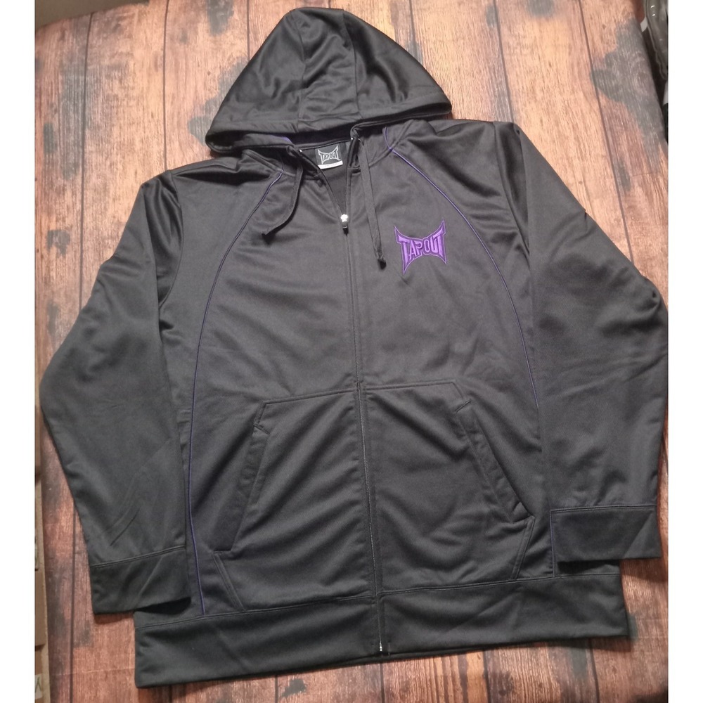 Tap Out Men's Full Zip Long Sleeve Jacket Size 2XL Black